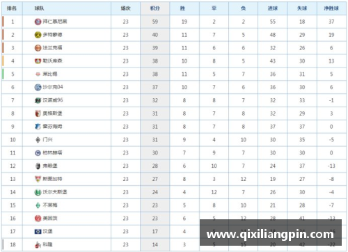 德甲第19轮综述及最新积分榜，领头羊客场告负，拜仁与门兴缩小差距